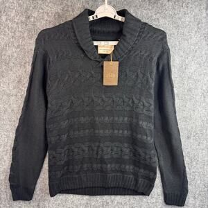 Weatherproof Vintage 1948 Men's Cable Knit Sweater Large Dark Gray